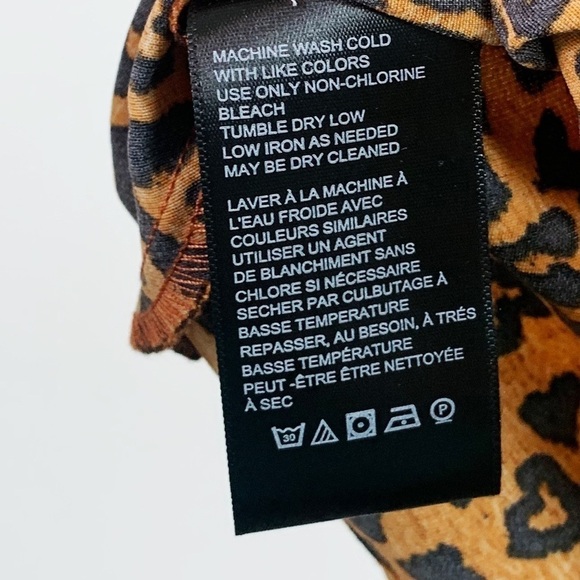 NWT Urban Outfitters Edy Satin Slip Leopard Heart Print Midi Skirt - Picture 7 of 7